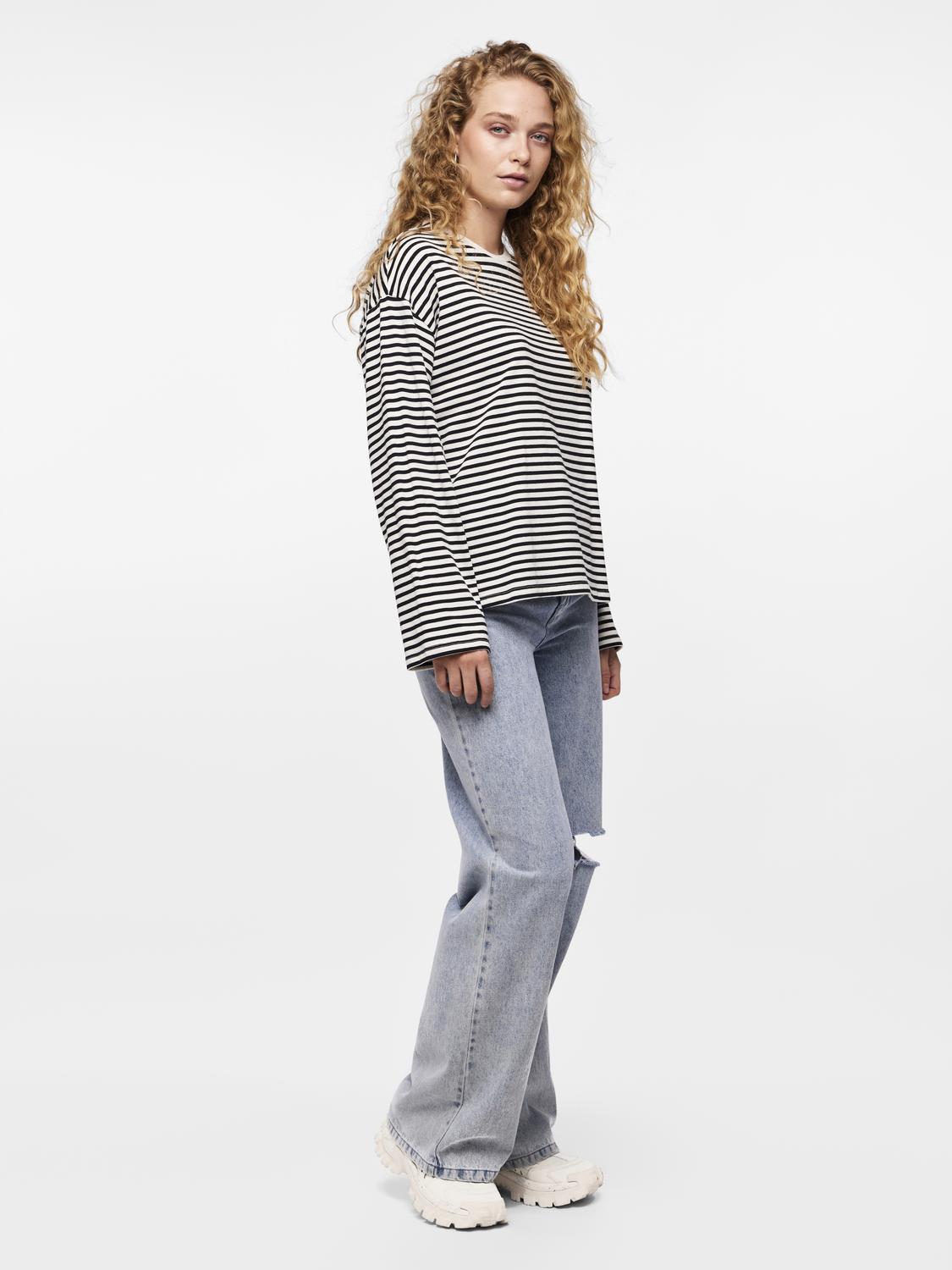 PCSADIE T-Shirt - Sorte striber